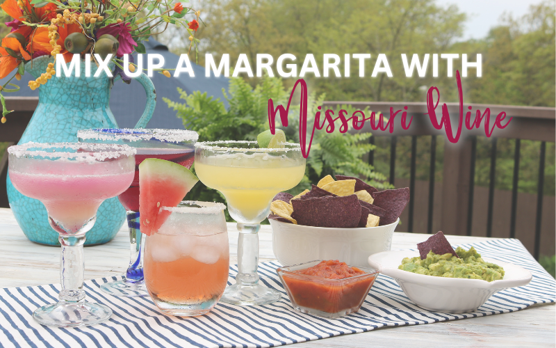 Assortment of wine margaritas on an outdoor table