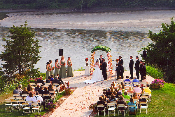 Les Bourgeois Vineyards- A wedding in progress. The river is in the background.