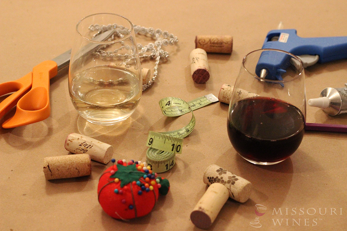Supplies for the perfect craft night with MO wine. 