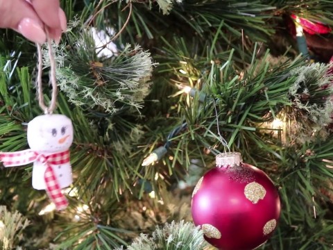 Sparkling Snowman Cork Ornament