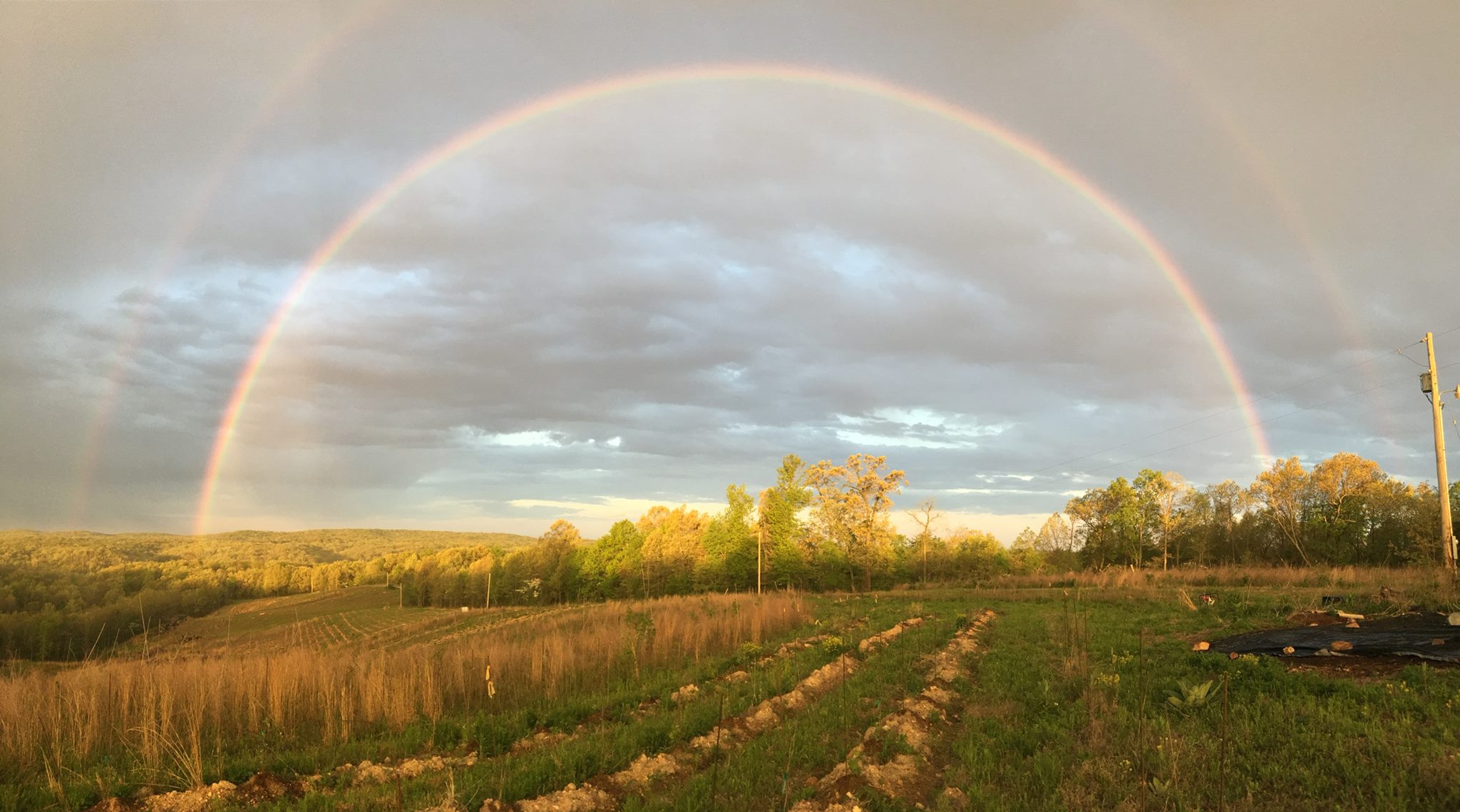 Double rainbow during planting season 