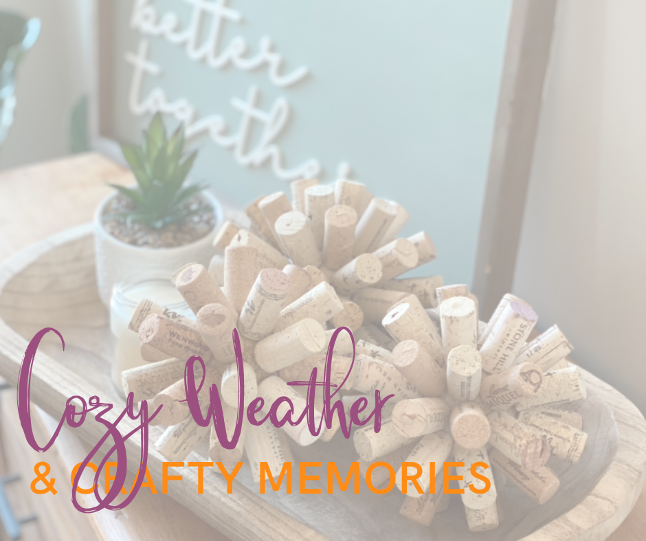 Cork balls with text over the top