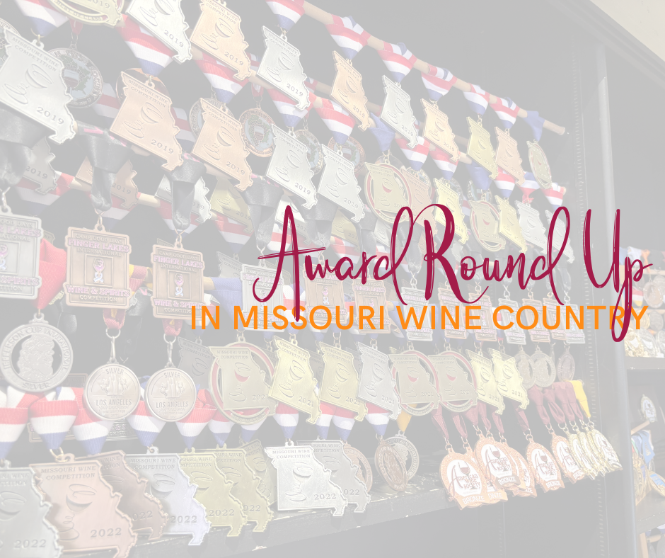 Wall full of awards and medals with text laid over the top of the image