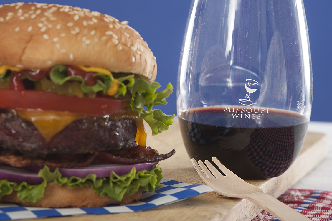 Burgers and Missouri Wine 