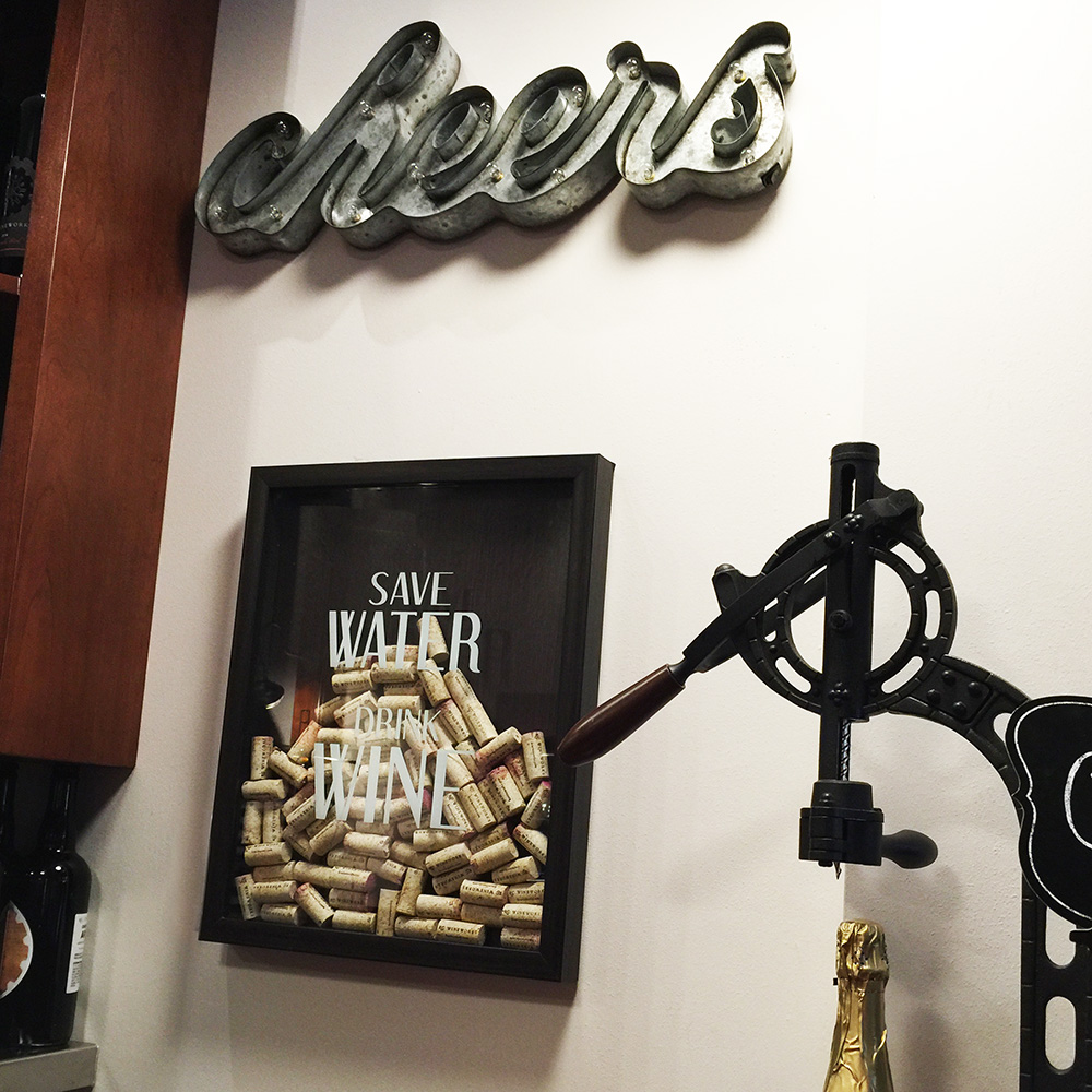 Cheers sign in MO winery tasting room 