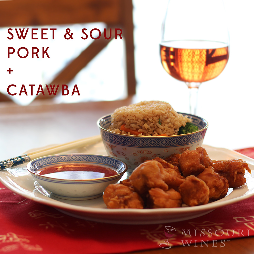 Pairing MO Wine and Chinese Food: Sweet & Sour Pork + Catawba 