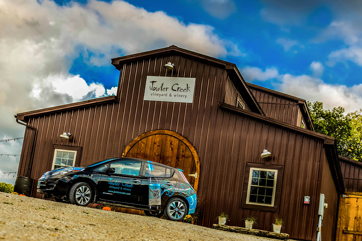 Going Green in MO Wine Country with Jowler Creek Winery: Electric cars can be spotted delivering wine to retail outlets and attending area events.