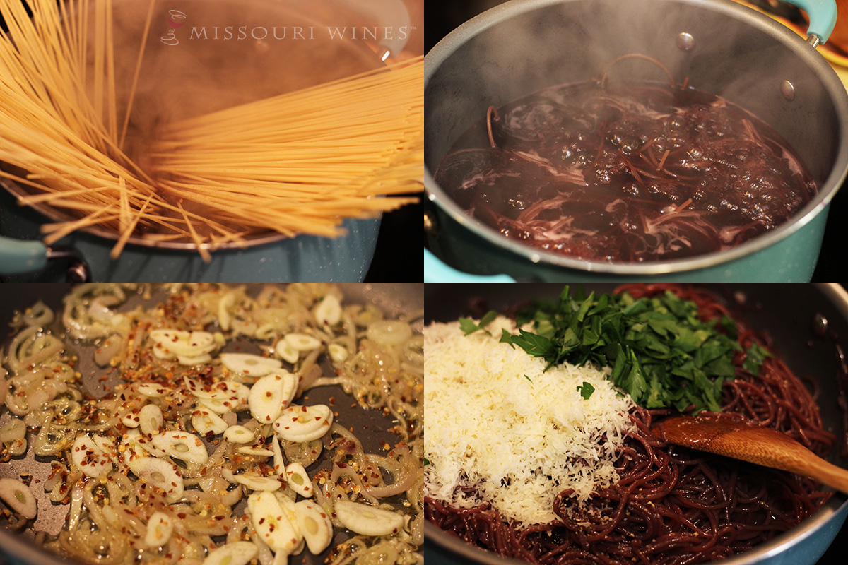 Pasta Cooked in Red Wine - Missouri Wine 