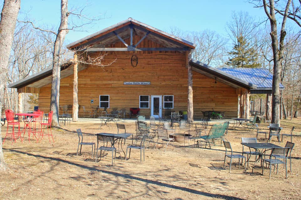 Timber Ridge Winery- Winery in the winter months with seating on the patio and in the yard