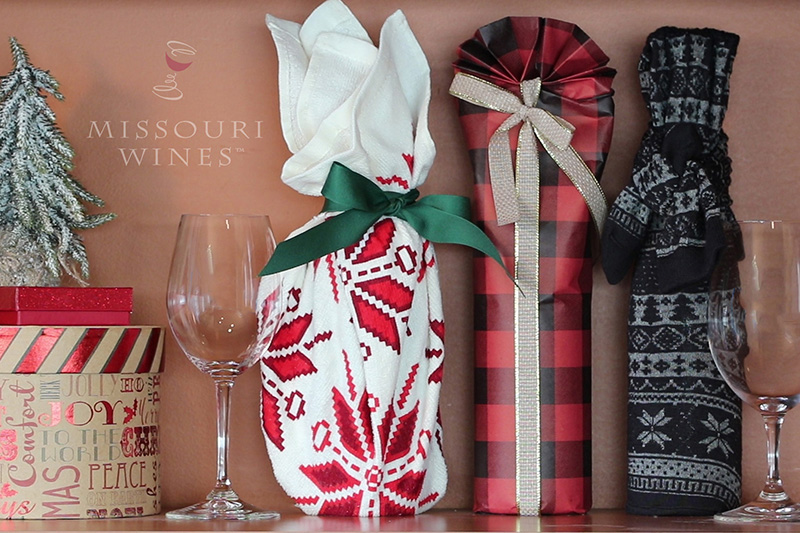 Gift wrapped MO wine bottles. 