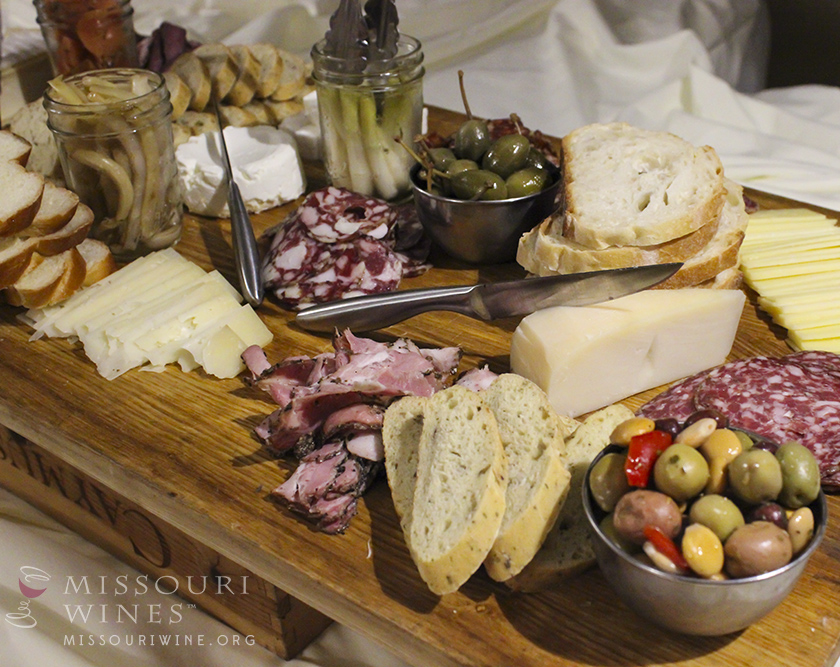 Antipasto Plates and Missouri Wine