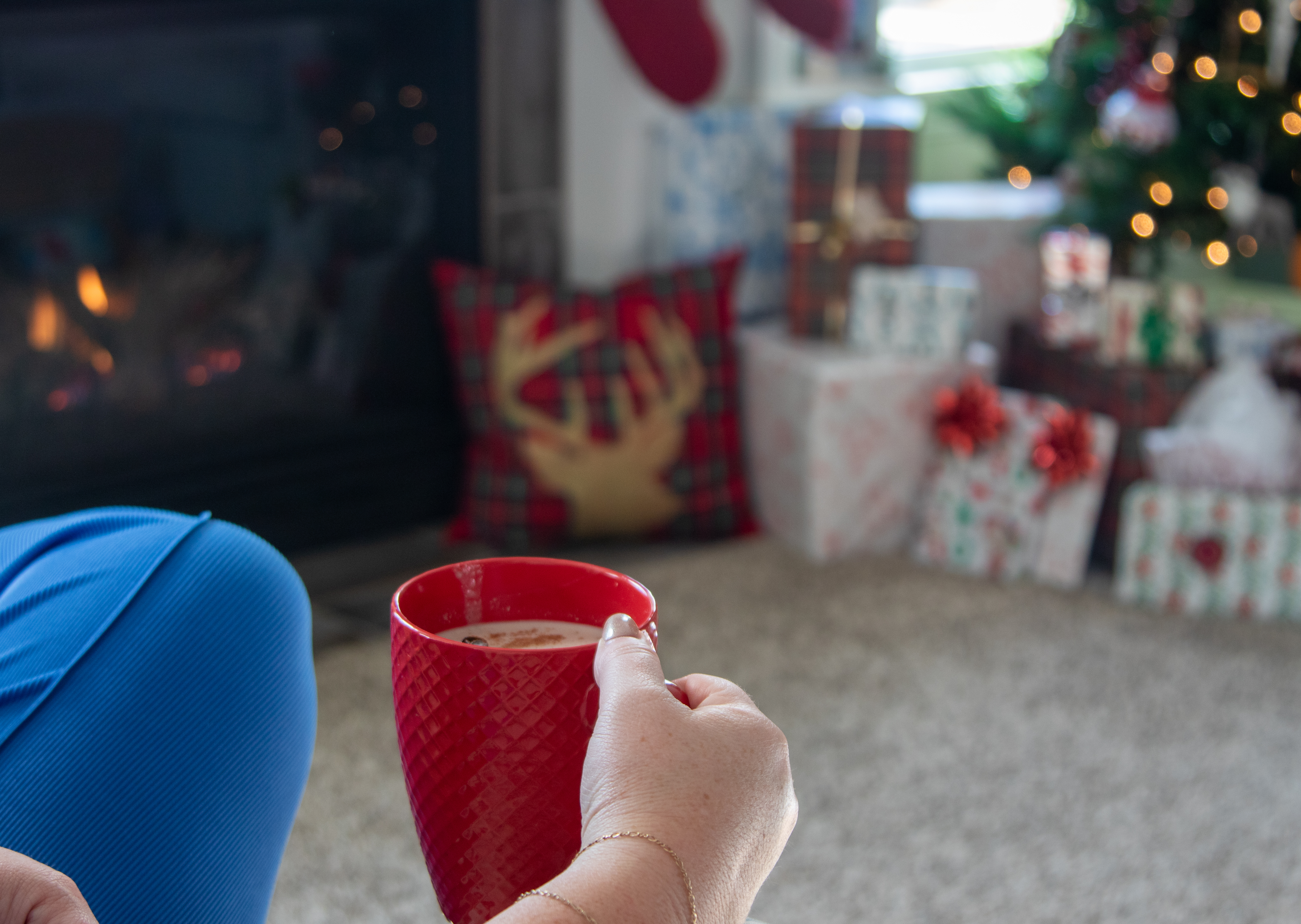 Finished wine-nog in mug.