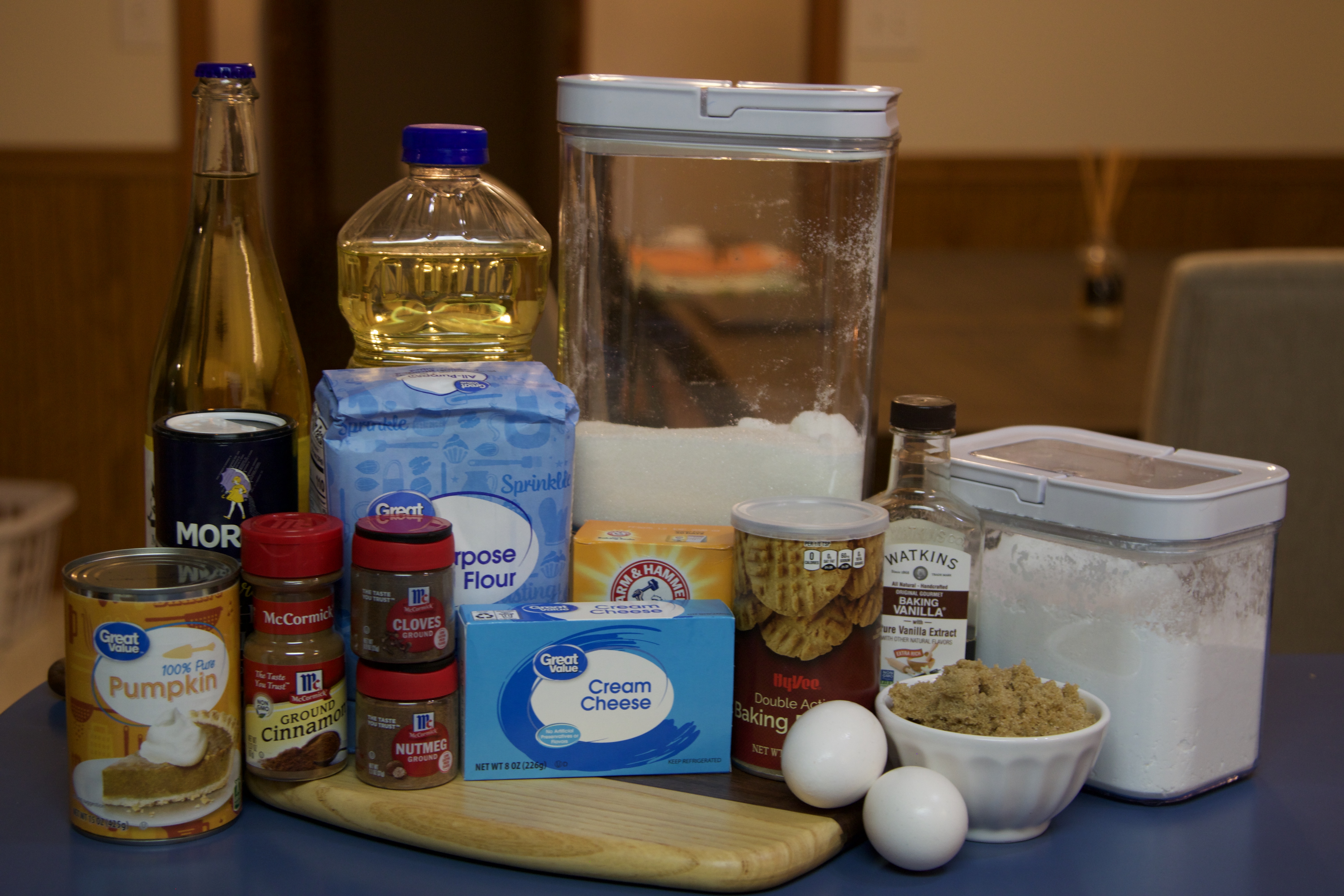 The list of ingredients sitting on the counter!