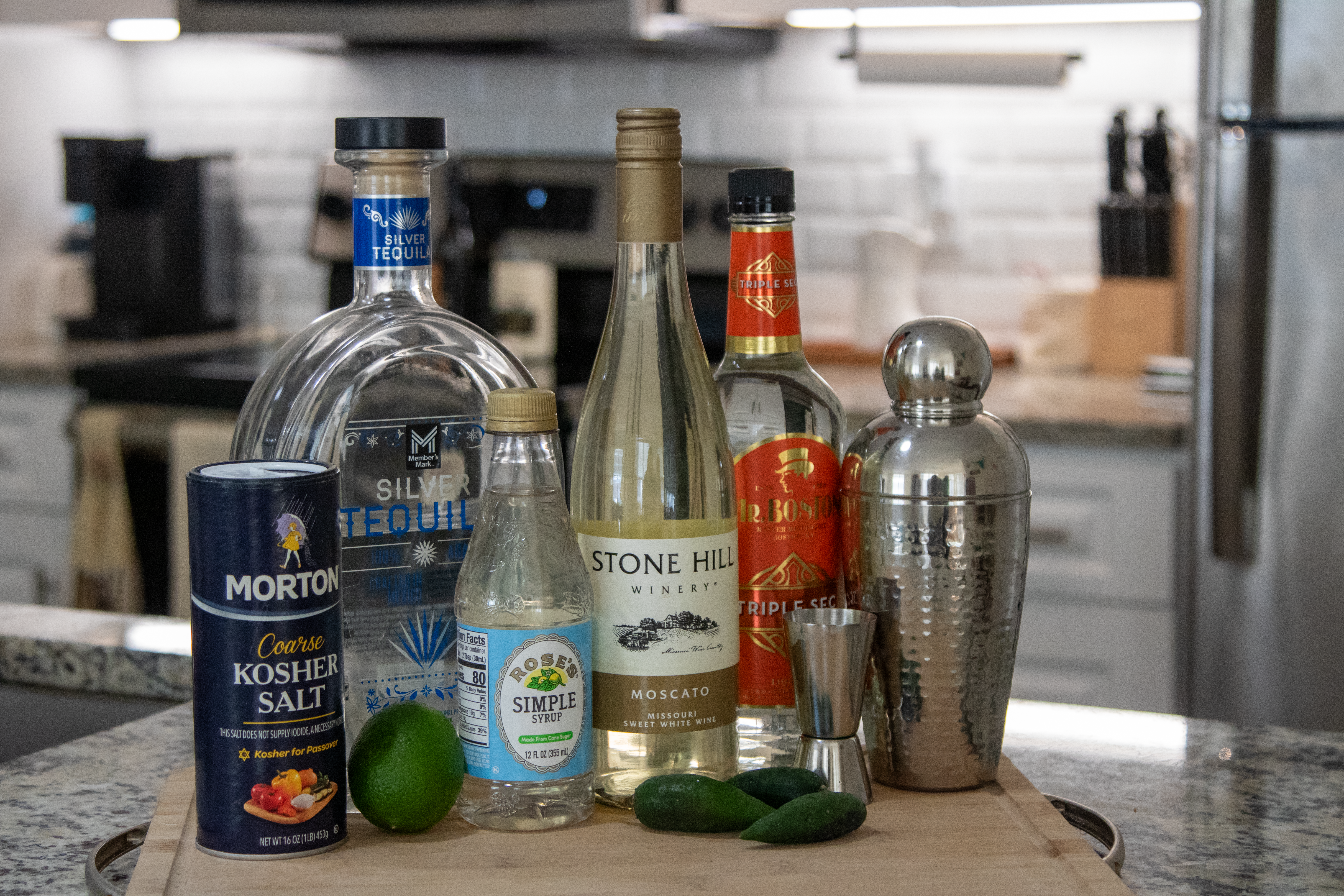 a picture of the full list of ingredients sitting on a cutting board