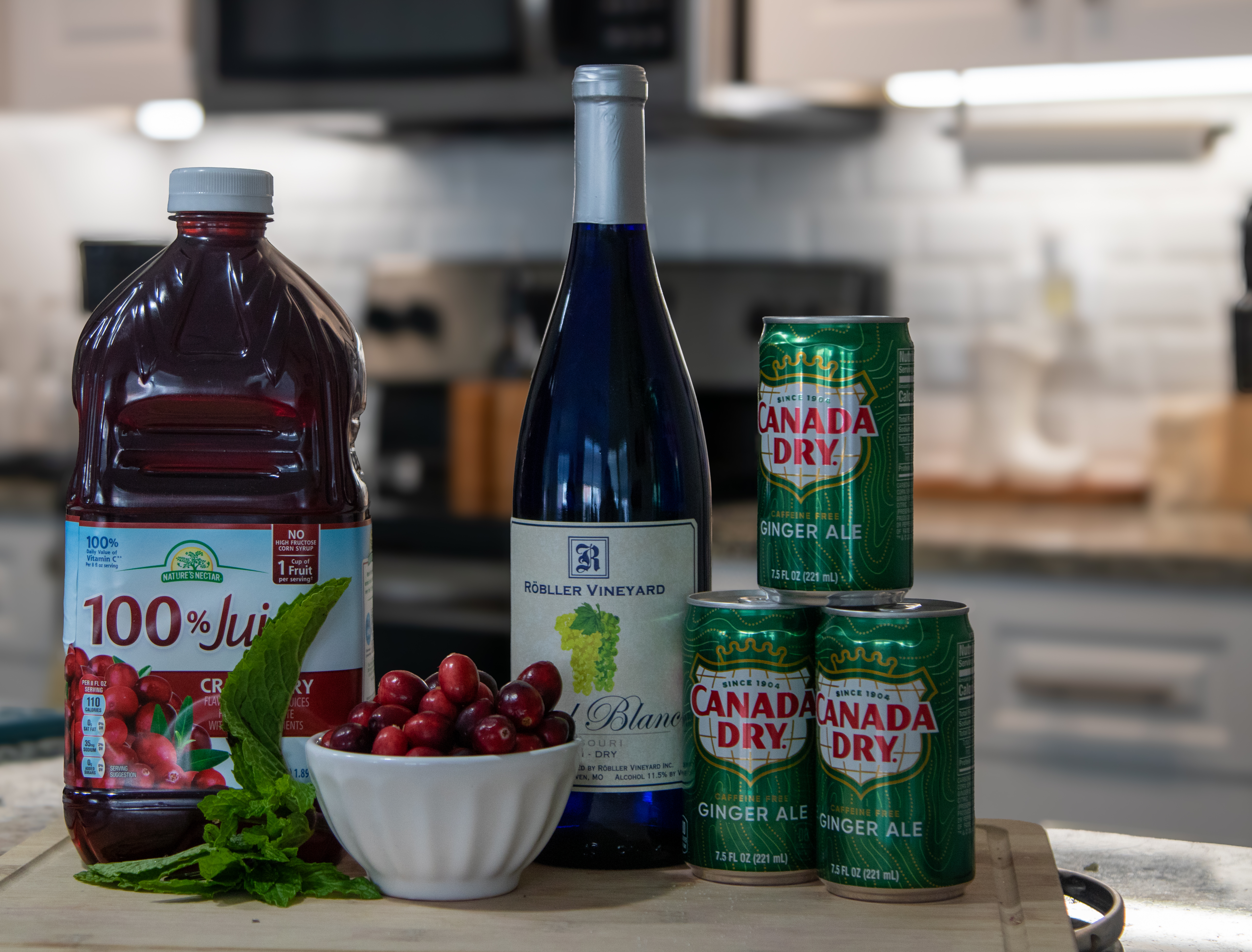 Ingredients for Christmas Wine Spritzer