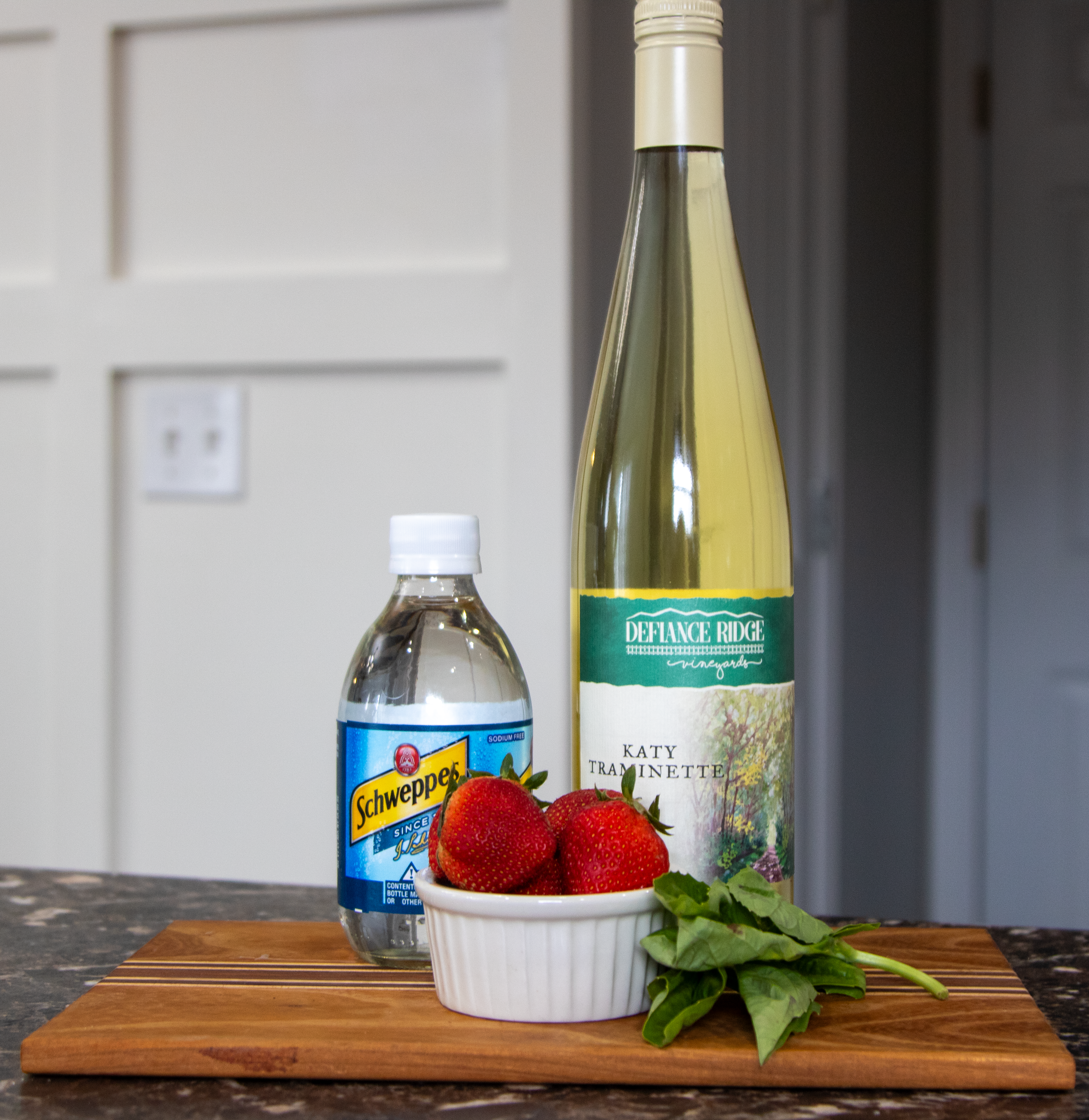 Ingredients for Strawberry Basil Spritzer