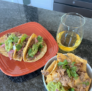 White wine carnitas sitting on a plate