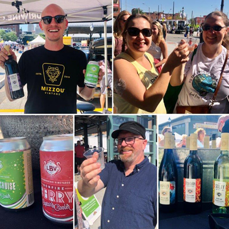 Collage of MO Wine Sampling at the KC City Market 