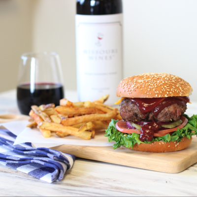 Burger and Red Wine