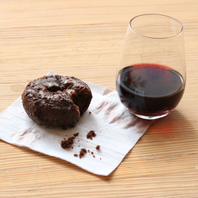Donut and Red Wine