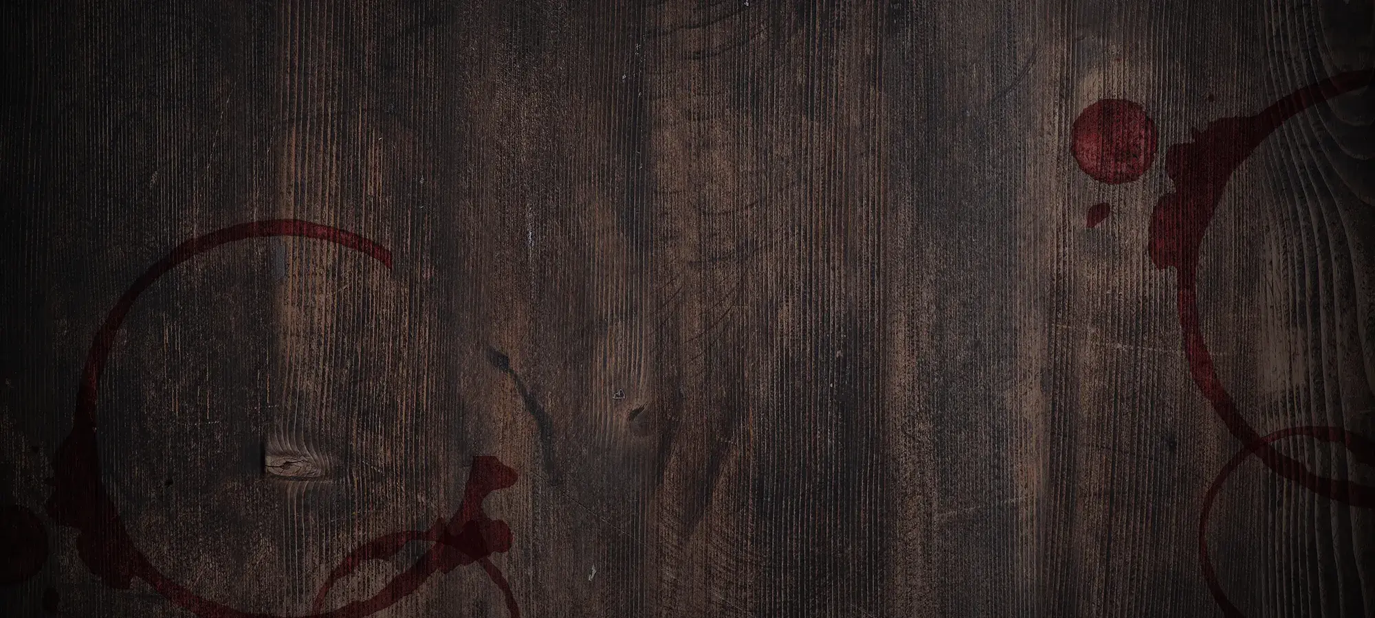 Wood table with wine rings