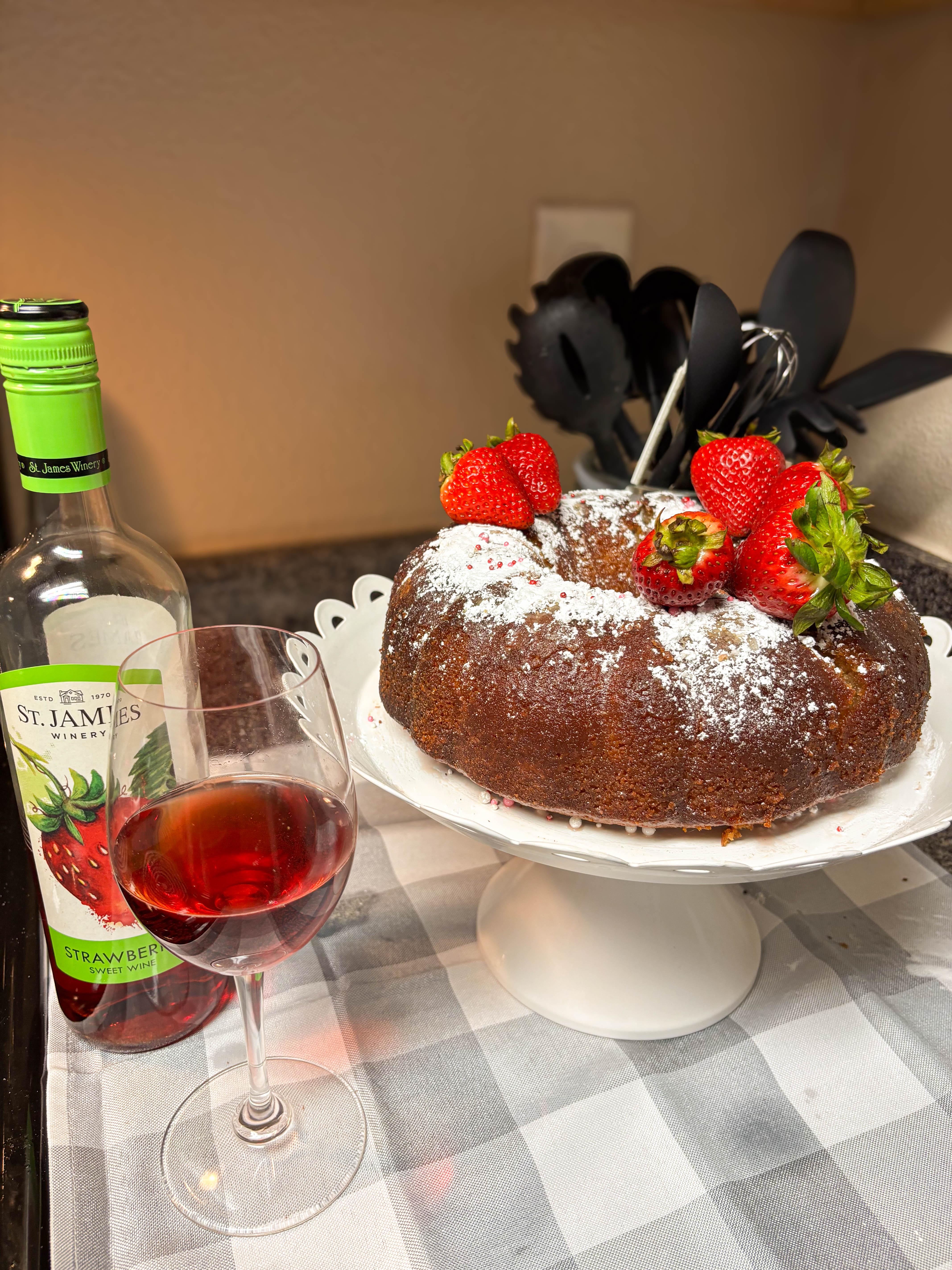 Strawberry Wine Cake